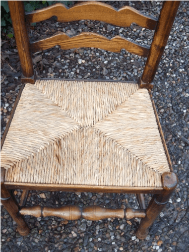 A Set of 6 Oak Ladder Back Chairs -SOLD-