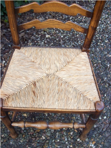 A Set of 6 Oak Ladder Back Chairs -SOLD-