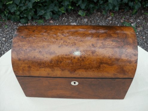 A Victorian Burr Walnut Tea Caddy