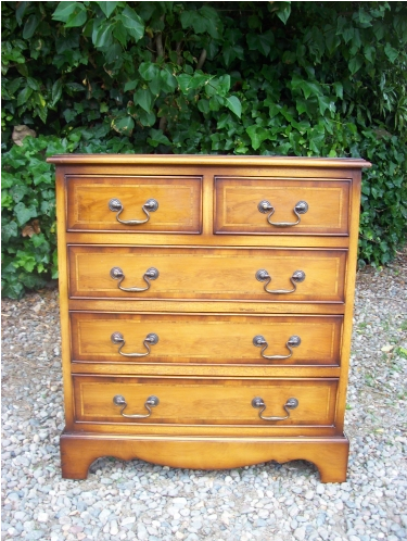 Yew Wood Chest of Drawers -SOLD-