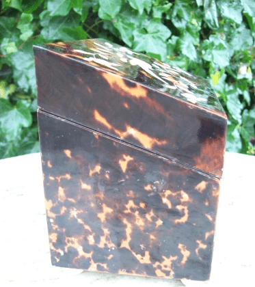 A Victorian Tortoiseshell Tea Caddy