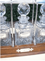 Edwardian Oak Tantalus -SOLD-