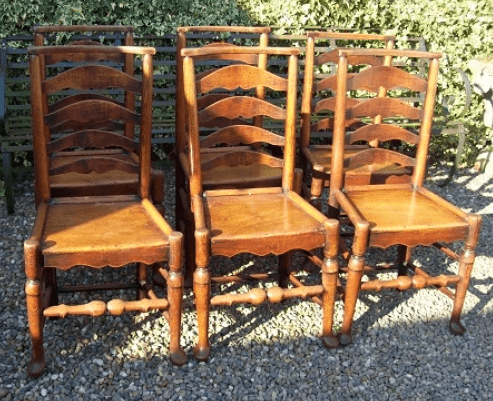  Set of 6 Elm Ladderback Chairs -SOLD-