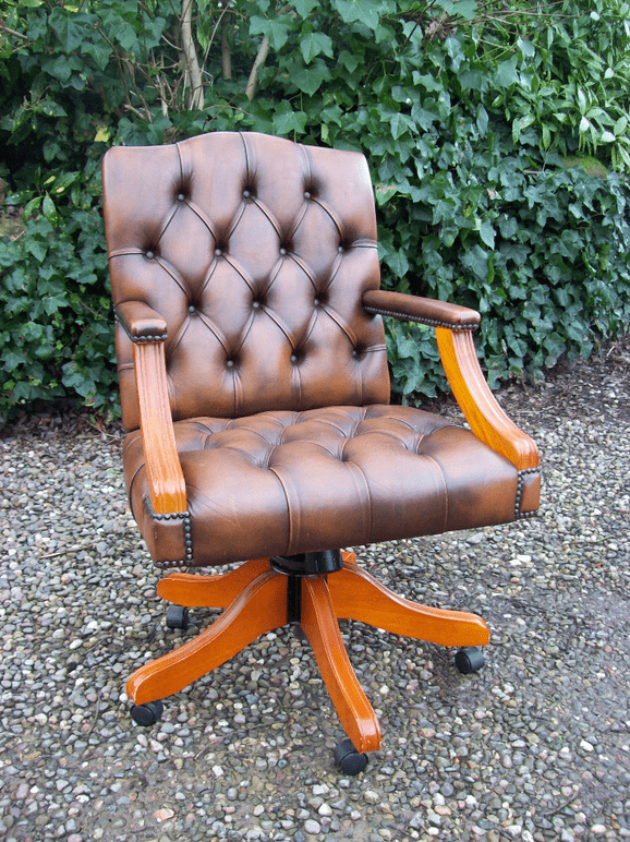 A Leather Gainsborough Desk Chair