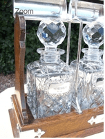 Edwardian Oak Tantalus -SOLD-