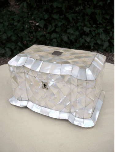 A Mother of Pearl Tea Caddy -SOLD-