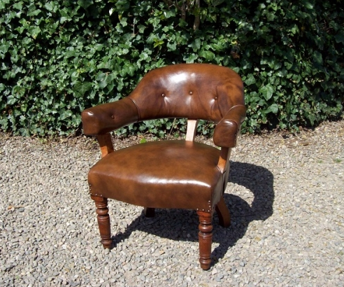Brown Leather Library Chair -SOLD-