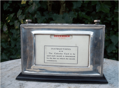 Silver Framed Desk Calendar -SOLD-