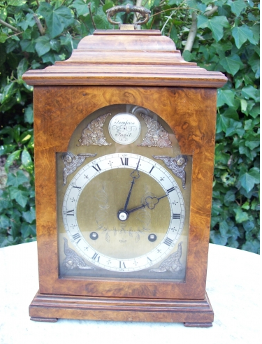 Burr Walnut Bracket Clock -SOLD-