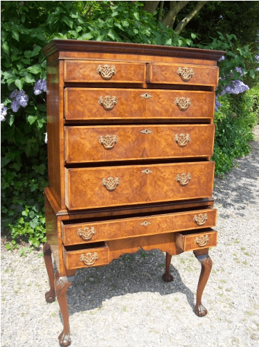 A Walnut Chest-on-Stand