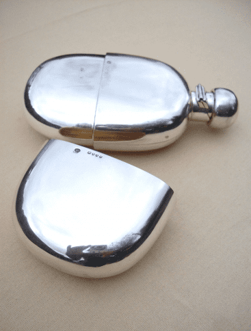 Silver Hip Flask & Cup -SOLD-