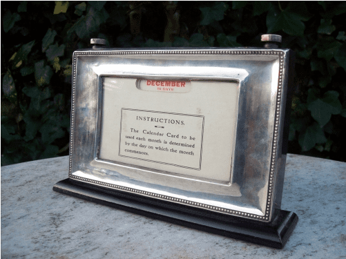 Silver Framed Desk Calendar -SOLD-
