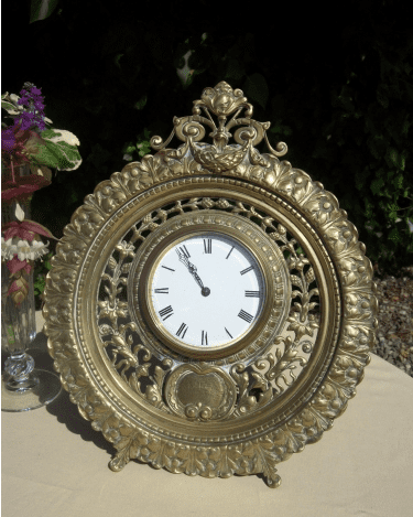 An 8 Day Brass Easel Clock