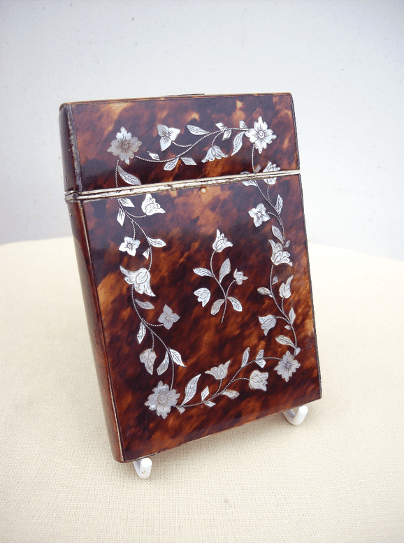A Victorian Tortoiseshell Card Case