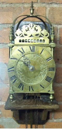 8 Day Lantern Clock & Bracket -SOLD-