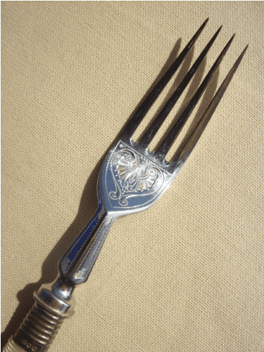 A Set of 6 Mother of pearl Knife & Forks (Birmingham 1895)