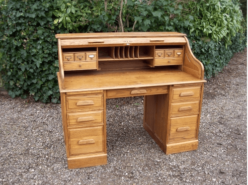 Oak Roll Top Desk -SOLD-