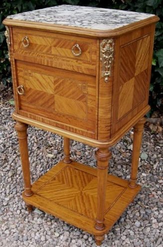 Satinwood Marble Top Cabinet -SOLD-