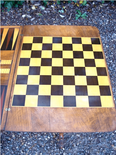  A Victorian Burr Walnut Games Sewing Table