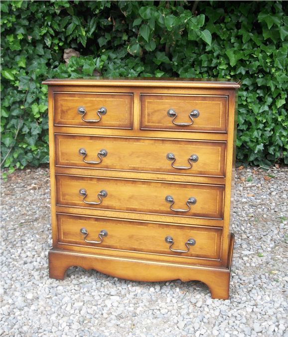 Yew Wood Chest of Drawers -SOLD-