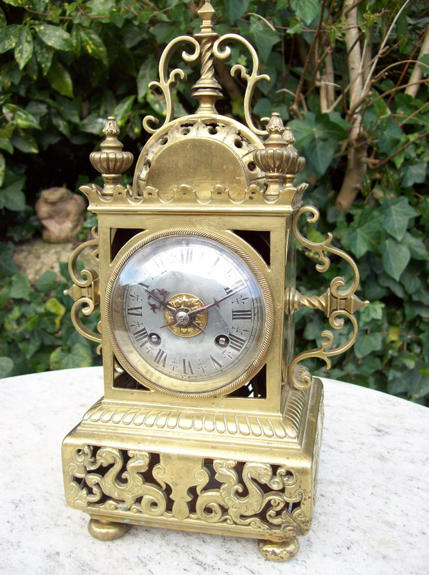  A French Brass Mantle Clock