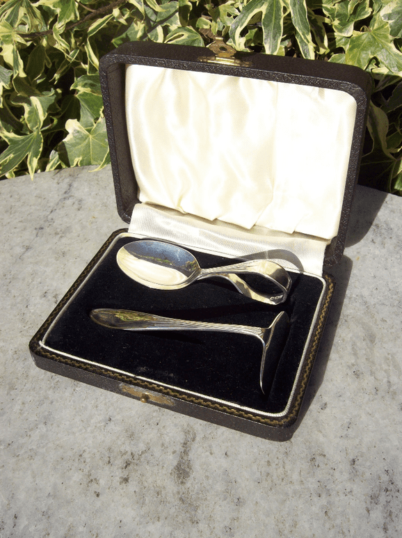 A Silver Spoon & Pusher by Arthur Price & Co (Birmingham 1937)