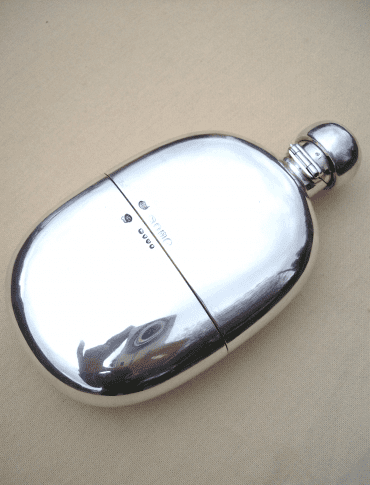 Silver Hip Flask & Cup -SOLD-