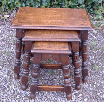 19thC Oak Nest of Tables -SOLD-