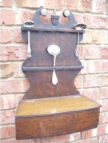 A Georgian Oak Spoon Rack & Candle Box