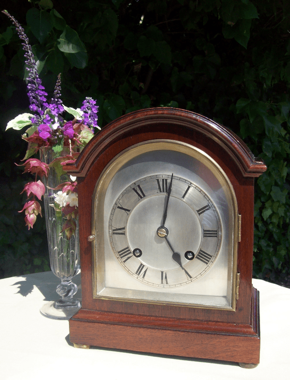 An 8 Day Mahogany Mantle Clock - SOLD -