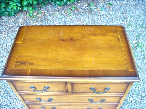 Yew Wood Chest of Drawers -SOLD-