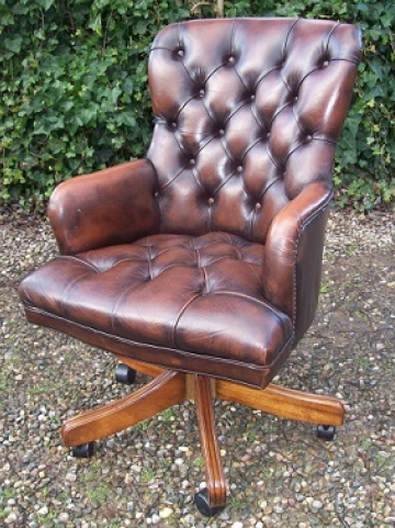 Brown Leather Executive Swivel Chair -SOLD-
