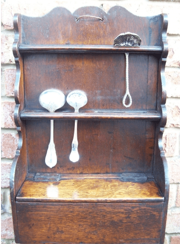 A Georgian Oak Spoon Rack & Candle Box