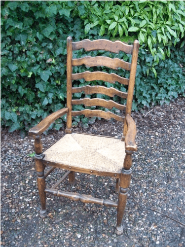 A Set of 8 Ladder Back Chairs -SOLD-