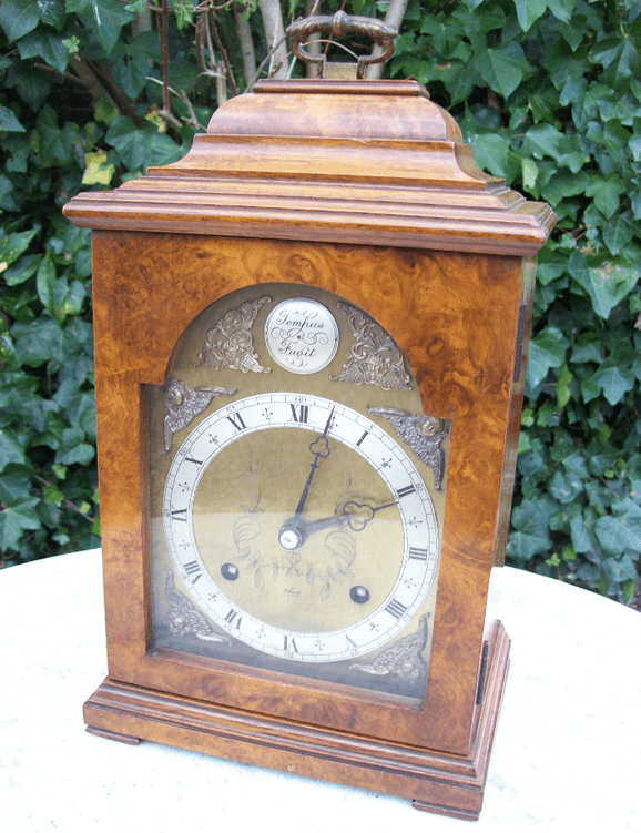 Burr Walnut Bracket Clock -SOLD-