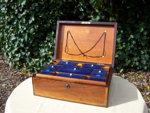 A Victorian Rosewood Inlaid Needlework Box