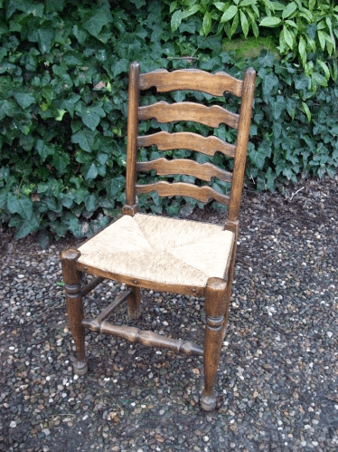 A Set of 8 Ladder Back Chairs -SOLD-