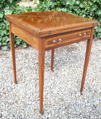 Mahogany Envelope Card Table -SOLD-