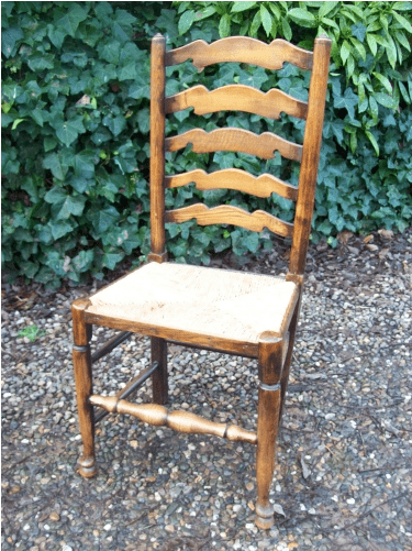 A Set of 6 Oak Ladder Back Chairs -SOLD-