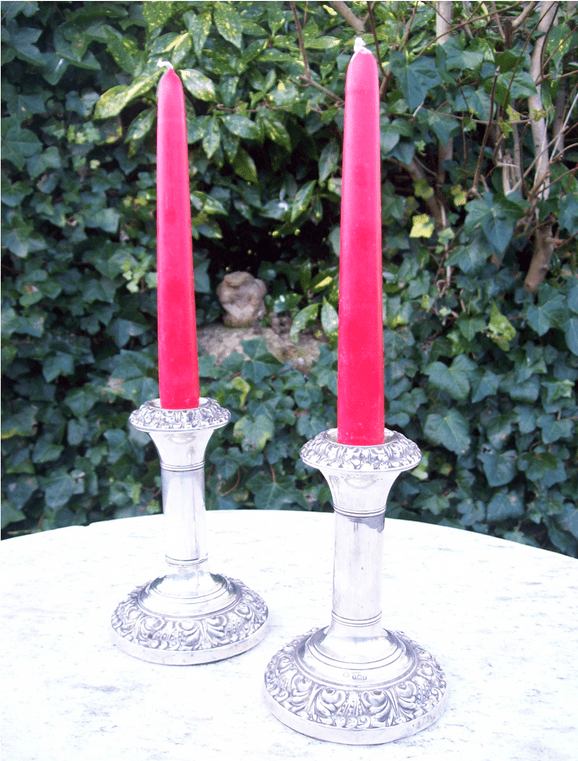 Pair Silver Candlesticks (Birmingham 1906)