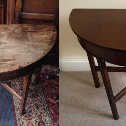 corner farms antique before and after resorting table