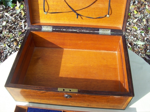 A Victorian Rosewood Inlaid Needlework Box