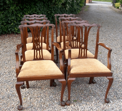 Set of 8 Walnut Chairs -SOLD-