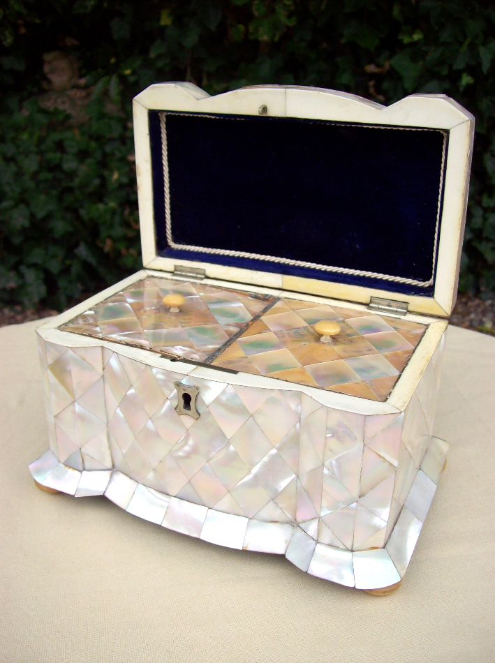 A Mother of Pearl Tea Caddy -SOLD-