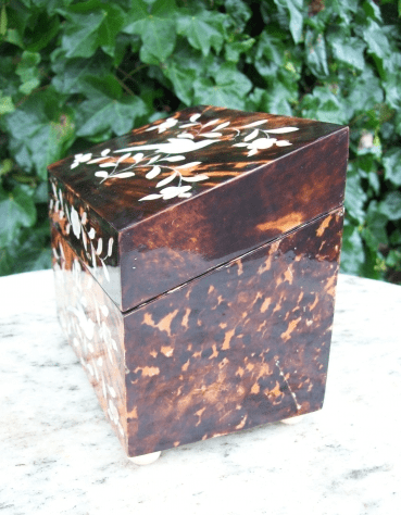 A Victorian Tortoiseshell Tea Caddy