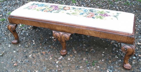 A Walnut Foot Stool