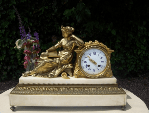 French Gilt Bronze Clock -SOLD-