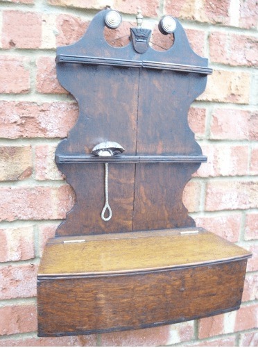 A Georgian Oak Spoon Rack & Candle Box