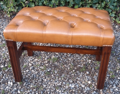 Caramel Leather Stool -SOLD-