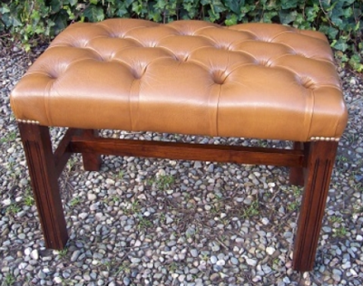 Caramel Leather Stool -SOLD-